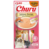 Кремообразно лакомство за котки Inaba Churu Salmon Recipe 4 x 14 g – със сьомга